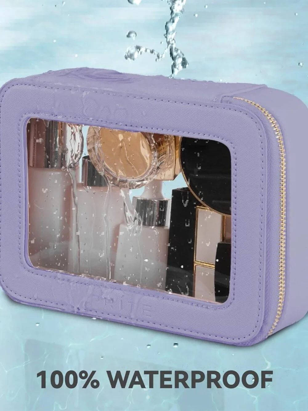 Clear Makeup Bag Travel Cosmetic Organizer Toiletry Case for Women | Waterproof - Picture 4 of 7